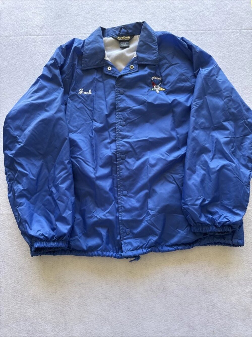 Vintage Auburn OES Nylon Bomber Jacket Mens XL Blue